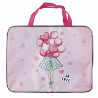 Папка с ручками А4 Кокос 210568 Девушка с шарами (ткань)