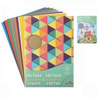 Цветная бумага 10 листов + цветной картон 10 листов Апплика С3176-03 Цветная бумага 10 листов + цветной картон 10 листов Апплика С3176-03