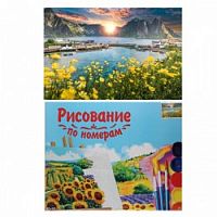 Картина по номерам 40*50 Рыжий кот 8117 Цветущее поле