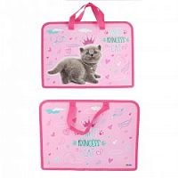 Папка с ручками А4 Оникс 62020 Кошечка-принцесса