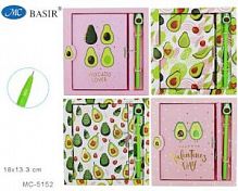 Блокнот на замочке BASIR МС-5152 Авокадо с ручкой