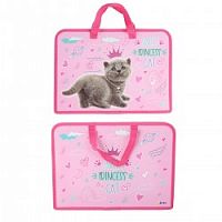 Папка с ручками А4 Оникс 62017 Кошечка-принцесса Папка с ручками А4 Оникс 62017 Кошечка-принцесса