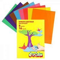 Бумага цветная 8 цветов 16 листов двустор. Каляка-маляка 