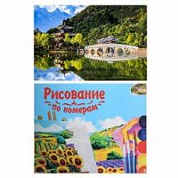 Картина по номерам 40*50 Рыжий кот 4725 Мост над озером