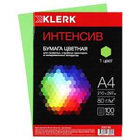 Бумага для принтера А4 цв.100 л KLERK 206798 зеленый/Интенсив