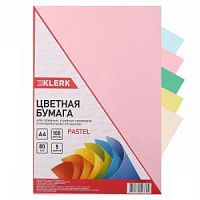 Бумага для принтера А4 цв.100 л 5 цв KLERK 200022/Р Пастель
