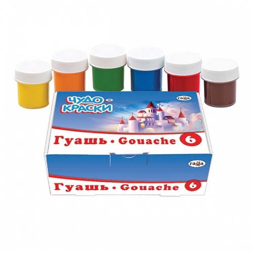 Гуашь 6 цветов Чудо-краски ГАММА 221021