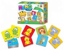 Игра МЕМО 32 карточки Зверята 03451