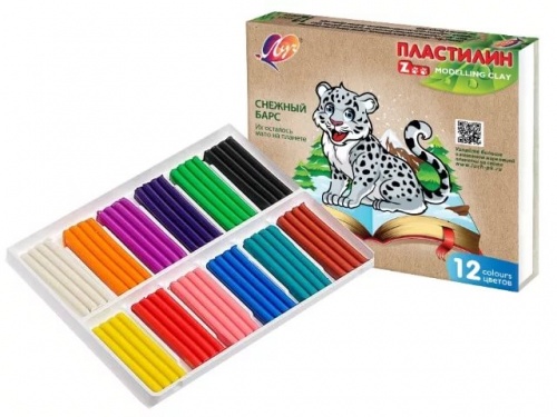 Пластилин 12 цветов Луч ZOO 29С 1722-08