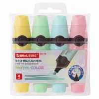 Набор текстовыделителей BRAUBERG 4 шт PASTEL 151735