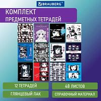 Набор предметных тетрадей 12 шт.48 листов BRAUBERG 404608 Anime