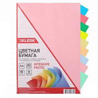Бумага для принтера А4 цв.250 л 10 цв KLERK 206784/Р Интенс Пастель