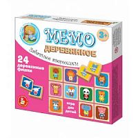 Игра МЕМО деревянное Забавные зверюшки 25 дер фишки 02980