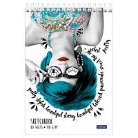 Скетчбук-блокнот 80 листов А5 Hatber гребень 28070 Lucky girls