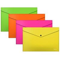 Папка-конверт на кнопке А4 ЕК 50300 Ассорти