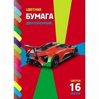 К.Бумага цв.16 л 16 цв Хатбер двустор 20031