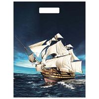 Пакеты Б/Ф с прорезной ручкой 48*36,5см Корабль