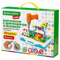Конструктор BRAUBERG KIDS с шуруповертом и мозаикой 665204