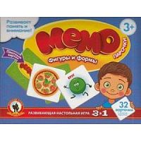 Игра МЕМО 32 карточки Фигуры и формы (Русский стиль)